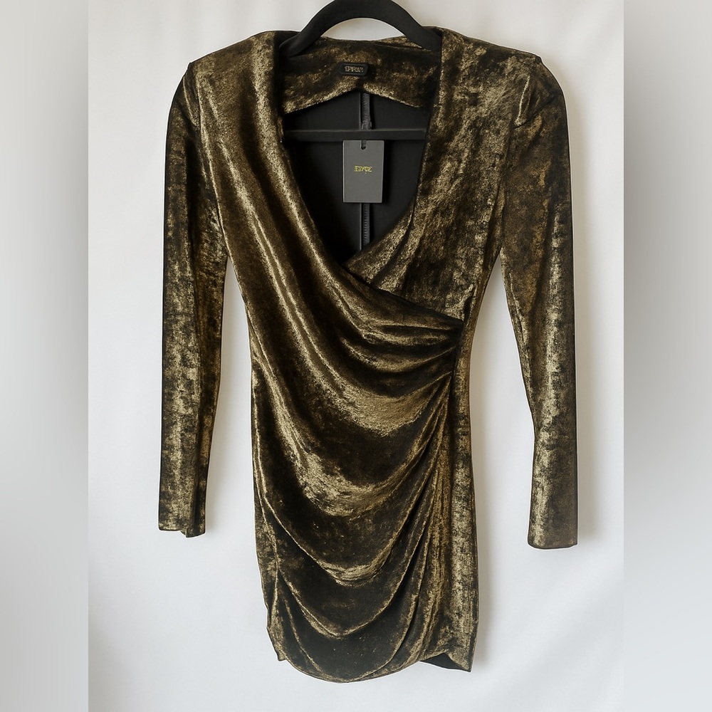 Maje Metallic Velvet Draped Mini Dress | Whimsygoth Holiday Party